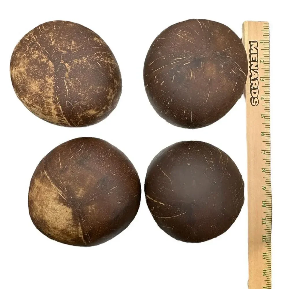 Coconut bowls flower inlay set of 4
